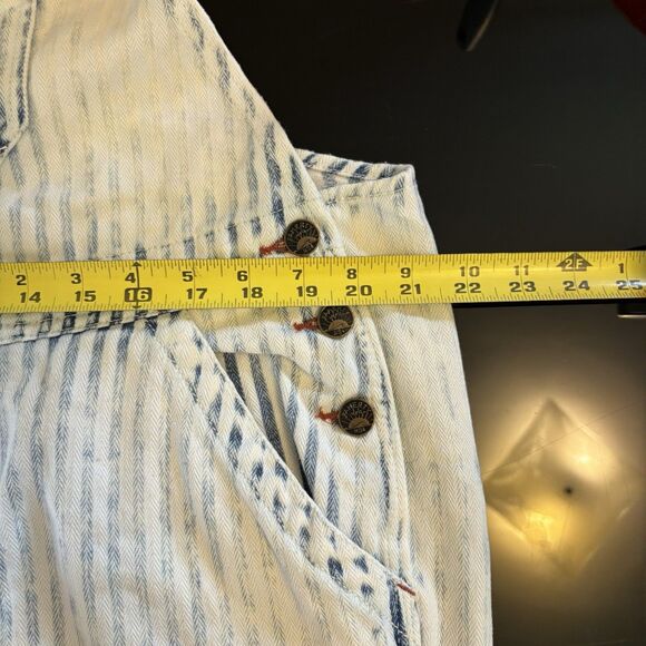 Faherty‎ Topsail Overalls Womens XL Light Wash Striped Railroad Western Cowgirl - Picture 6 of 9